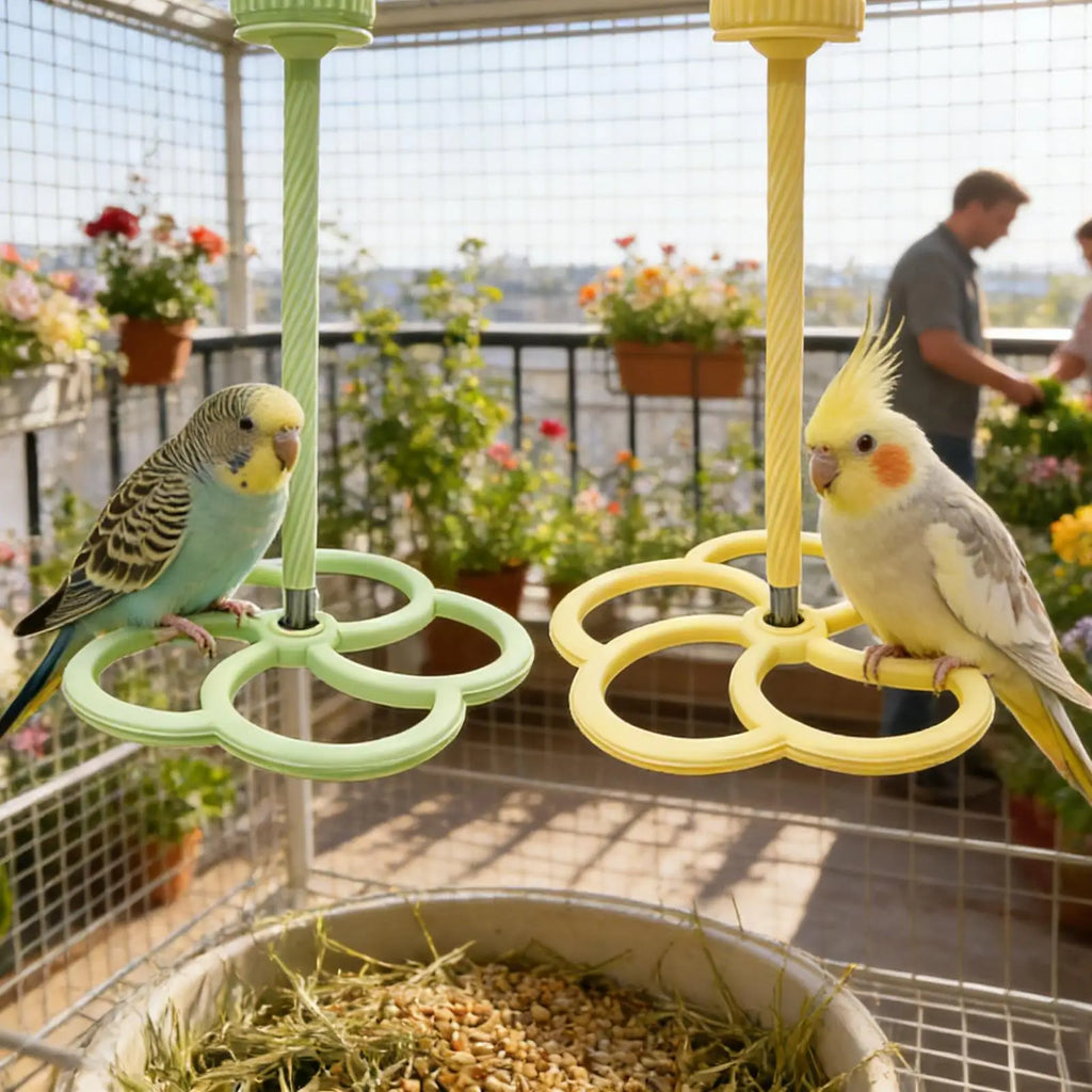 Bird Cage Perch Interactive Parrot Rotating Windmill Toy Bird Cage Toy For Parrots Rotating Dispenser For Mental Entertainment Oasis Select