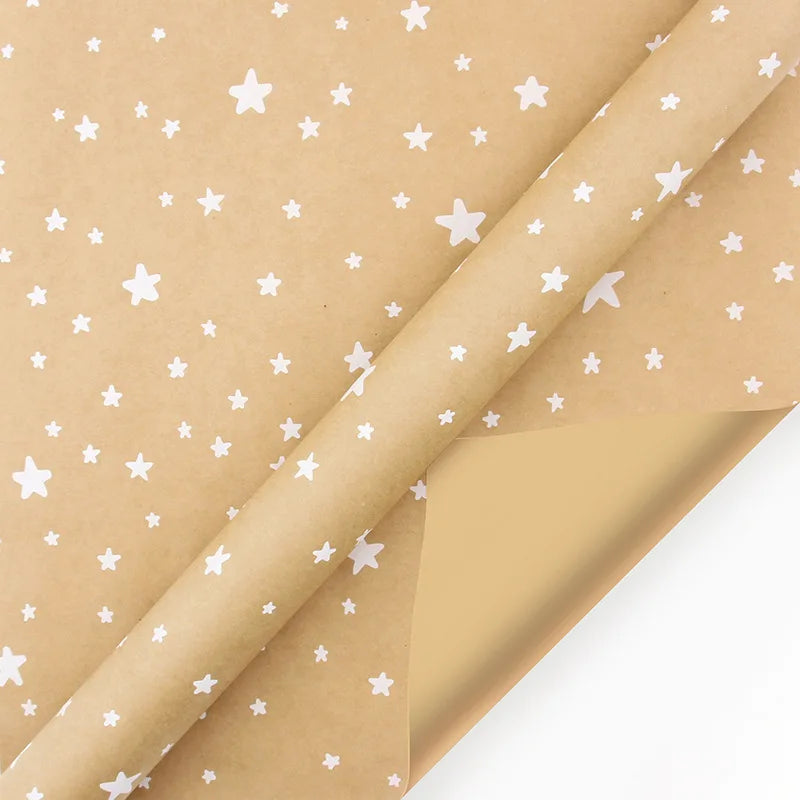 Christmas Gift Wrapping Paper with Snowflake Tree Pattern Paper Roll 16.9"x590" Eco-Friendly Paper Material for Holiday Presents Oasis Select Star