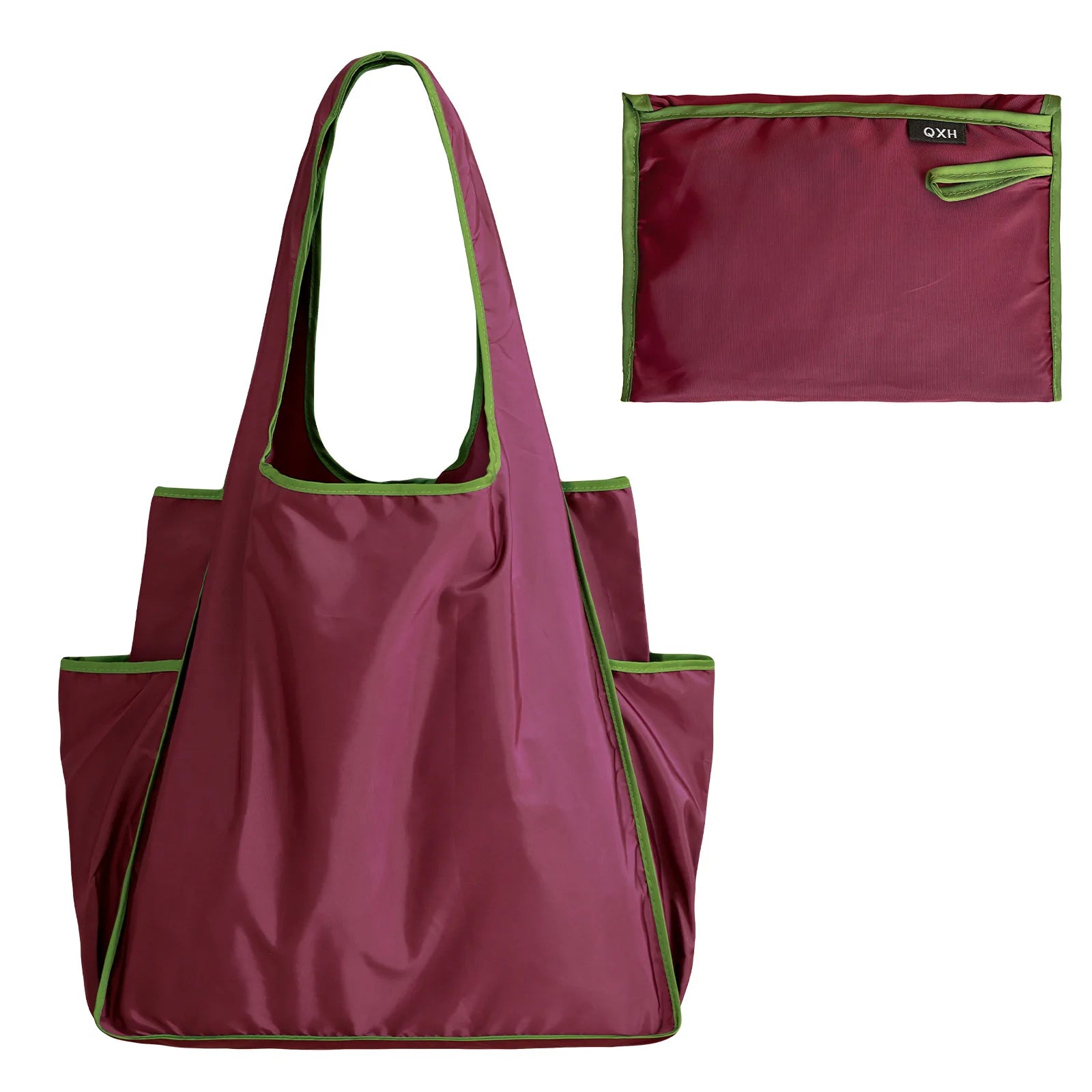 Thick Foldable Shopping Storage Bag Large Capacity Reusable Grocery Bags Eco Friendly Supermarket Waterproof Shoulder Bag Oasis Select Purple