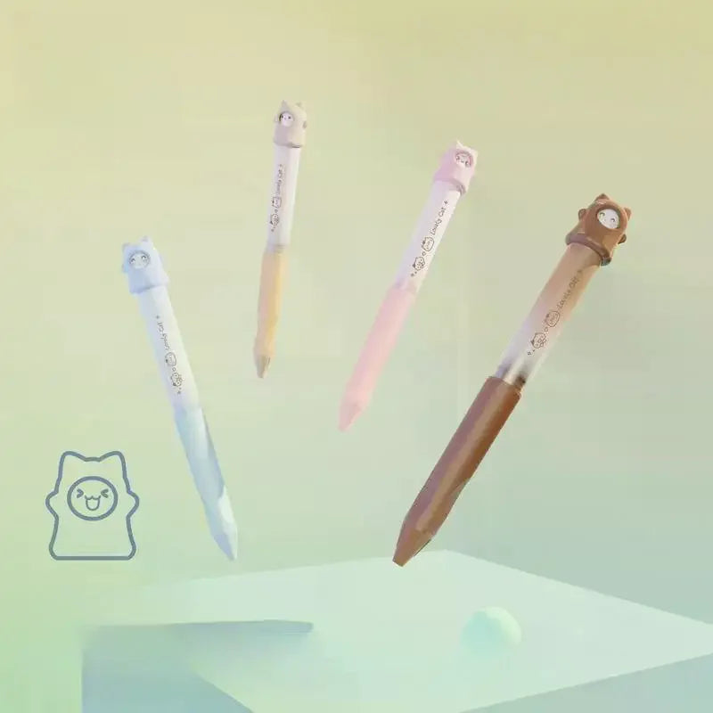 1Pcs School Stationery Creative Cat Rotate Gel Pen 0.5mm Black Writing Pen Rotate To Change Patterns Office Supplies Small Gift Oasis Select