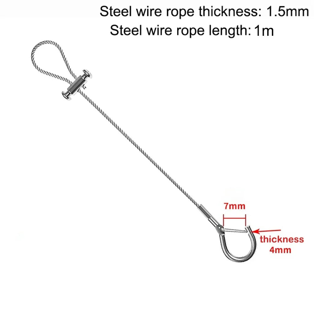 High Quality Stainless Steel Wire Rope Adjustable With Locking Retractable Fastening Hanging Rope Oasis Select 1.5mmx1m