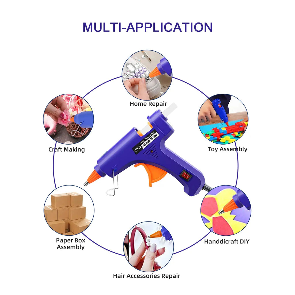 20W Hot Melt Glue Gun Household Industrial Mini Guns Electric Heat Temperature Tool Use 7mm Glue Sticks Oasis Select