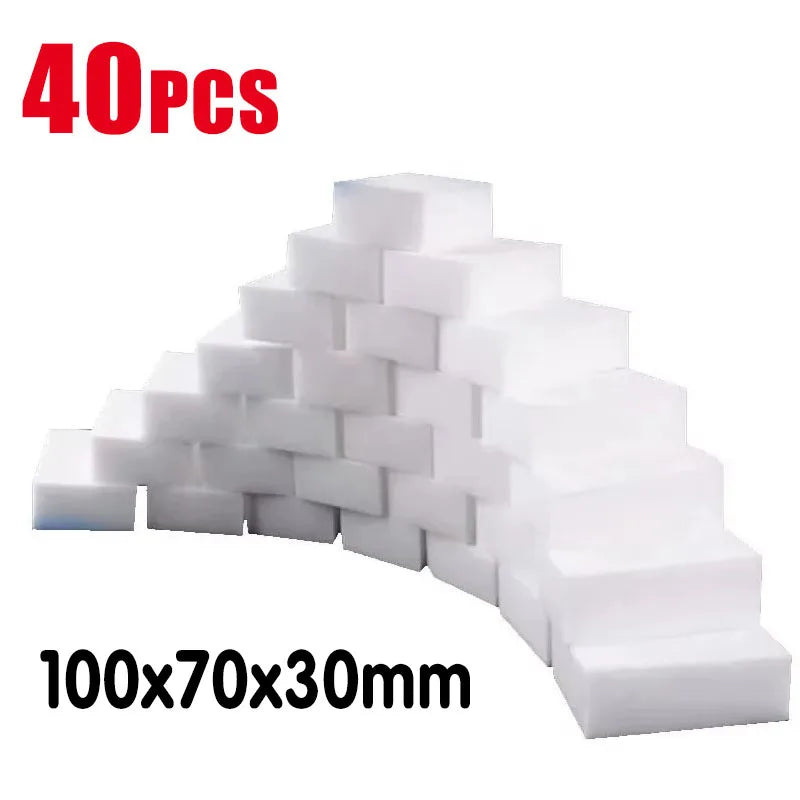 10-60PC 100x70x30mm Magic Sponge Eraser White Melamine Sponge Cleaning Sponge for Kitchen Office Bathroom Cleaner Cleaning Tools Oasis Select 40pcs