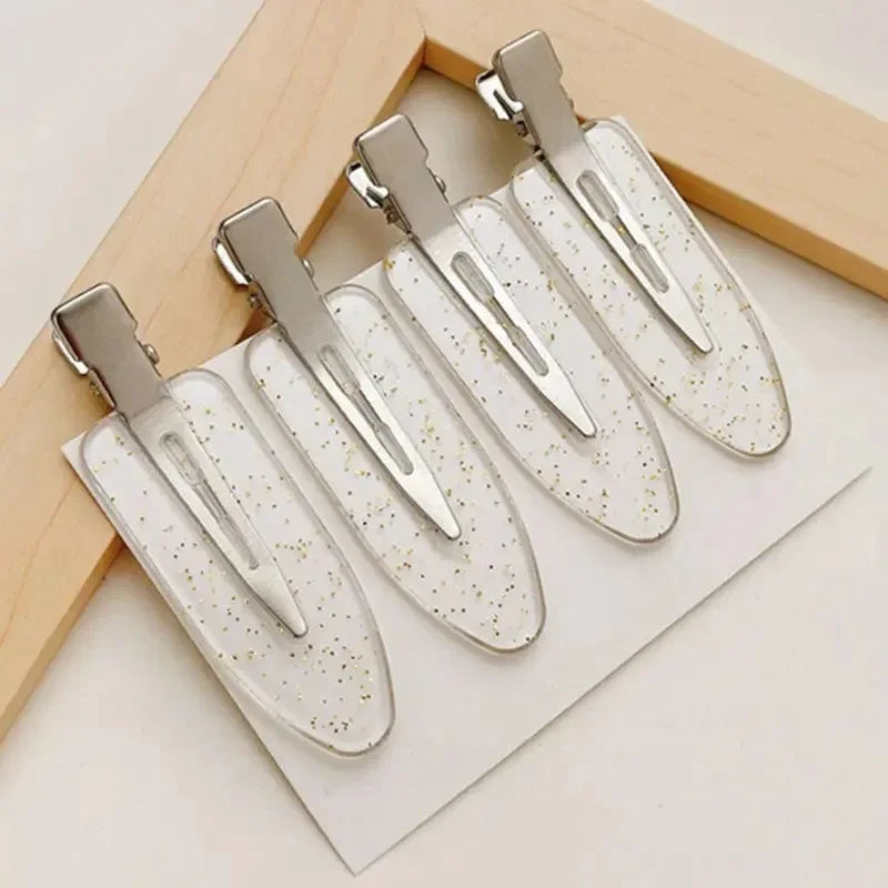 4pcs No Bend Seamless Hair Clips Side Bangs Fix Fringe Barrette Makeup Washing Face Accessories Women Girls Styling Hair Pins Oasis Select transparent 4pcs