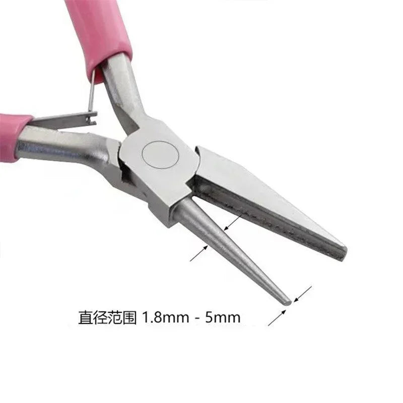 1Pc Pink Professional Round Concave Pliers High Quality Carbon Steel Plier Used for DIY Jewelry Making Manual Jewelcrafting Tool Oasis Select