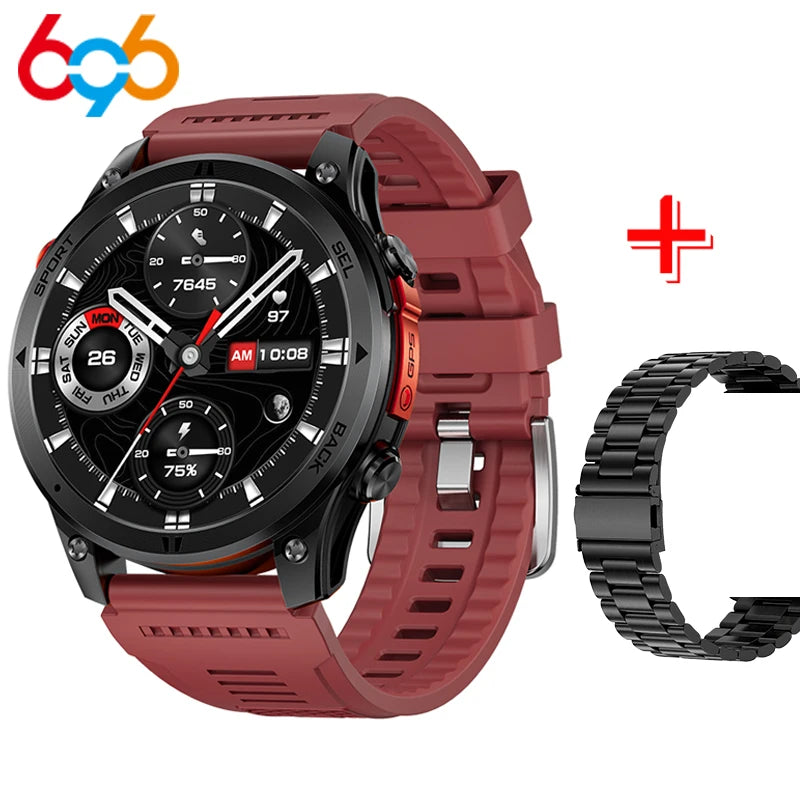 Outdoor GPS Path 1.46"100+ Multi-sport Mode BT Call Smart Watch IP68 Waterproof Sports Run Tracker Compass Smartwatch Men 530mAh Oasis Select BRRDS A BK3M