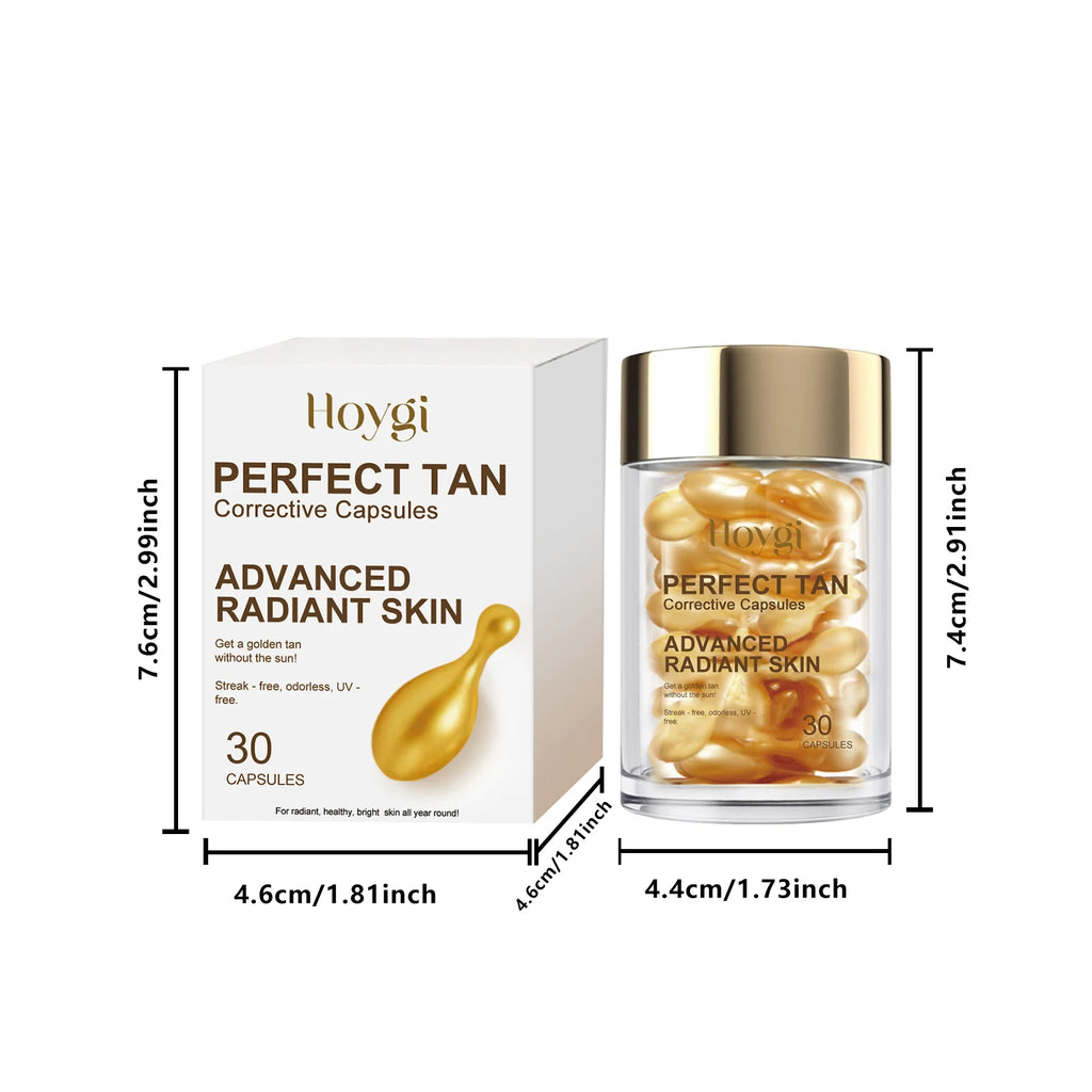 Portable Tanning Capsule Accelerate Natural Bronze Tan Moisturizing & Soothing Even Skin Tone Sunless Self-Tanning Serum Oasis Select