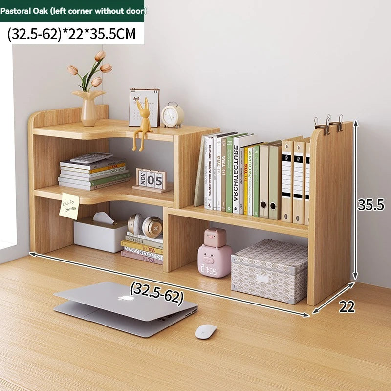 Bookshelf Office Desktop Storage Shelves Multi layer Scalable Shelves Student Desk Storage Boxes Small Bookcases Oasis Select log30-60-E