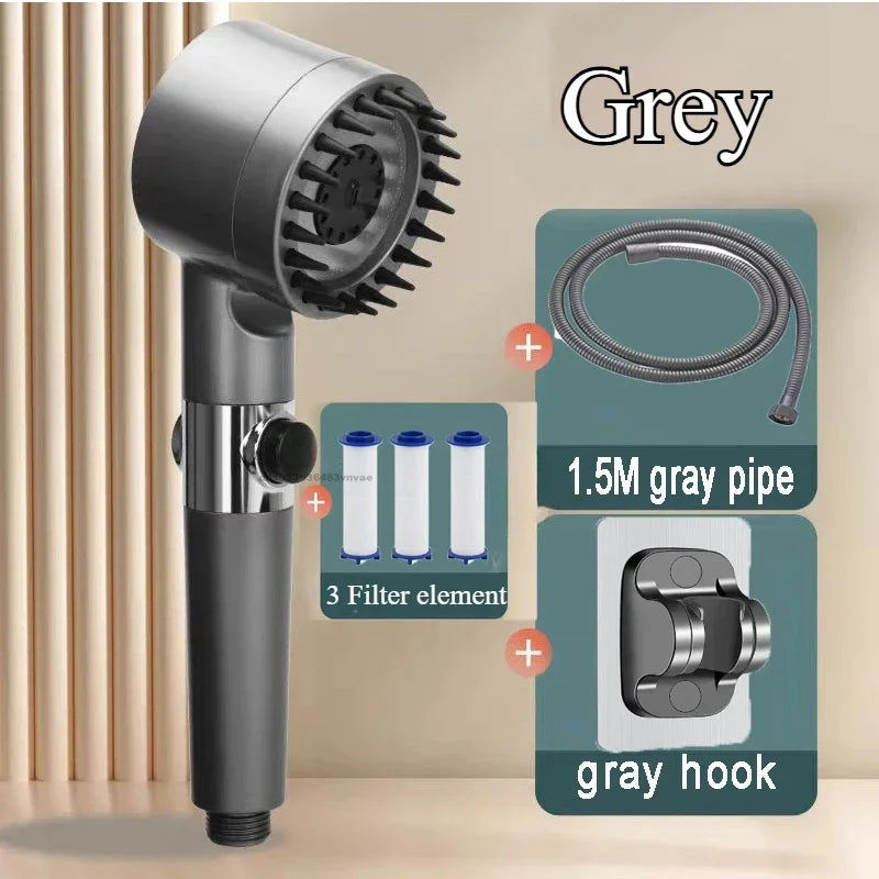 Shower Head with Filter High Pressure Shower Knobs Showers Head One-Key Stop Water Massage Shower System Bathroom Accessories Oasis Select shower-set