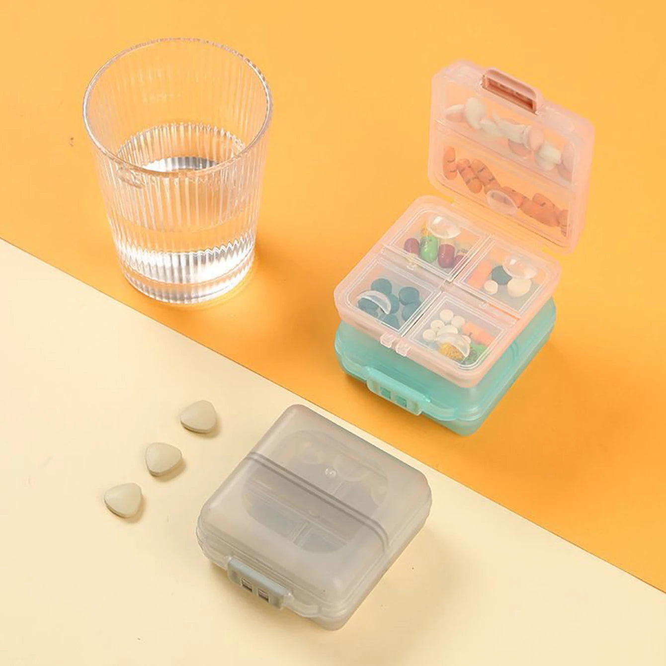 Portable Double-layer Buckle Packaging And Sealing, 6-cell Drug Compartment Storage Small Medicine Box Oasis Select
