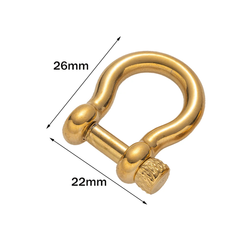 1pcs 304 Stainless Steel D-Ring Anchor Shackle Clasps Screw Lock Bow Horseshoe Buckle for DIY Bracelets Purse Jewelry Making Oasis Select Gold 22X26mm
