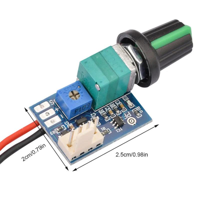 Mini PWM 12V DC Fan Speed Controller – 3A Adjustable Module