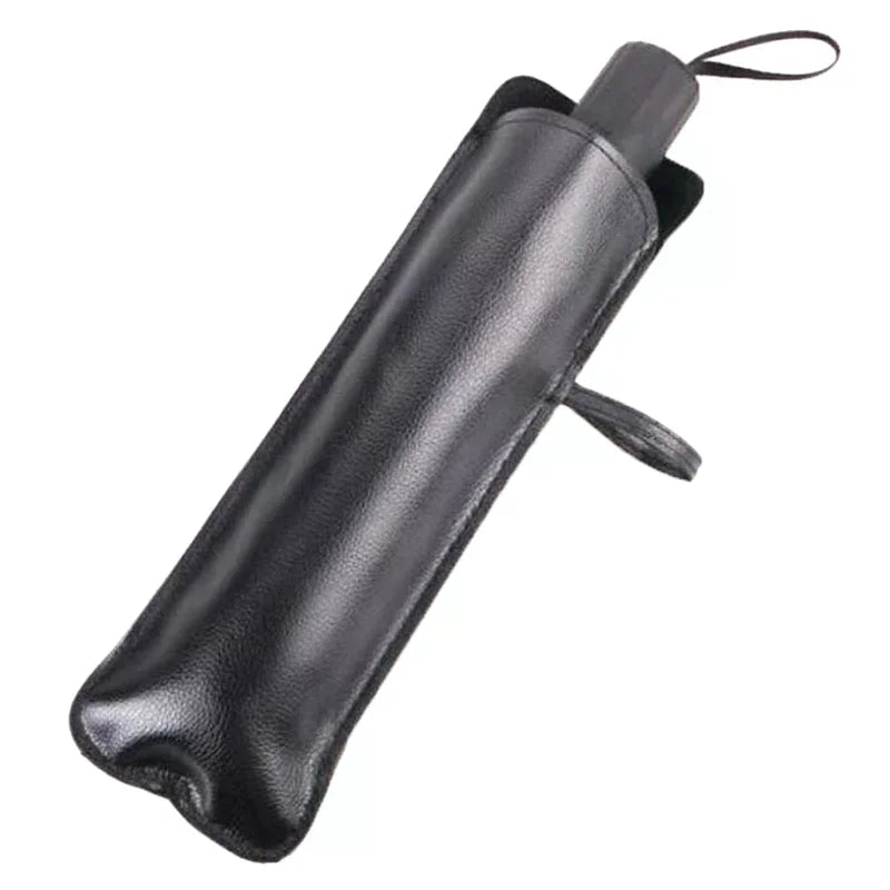 Black PU Leather Umbrella Cover Case Portable Waterproof Umbrella Storage Pocket Water Absorbent Umbrella Bag Ultrafine Oasis Select