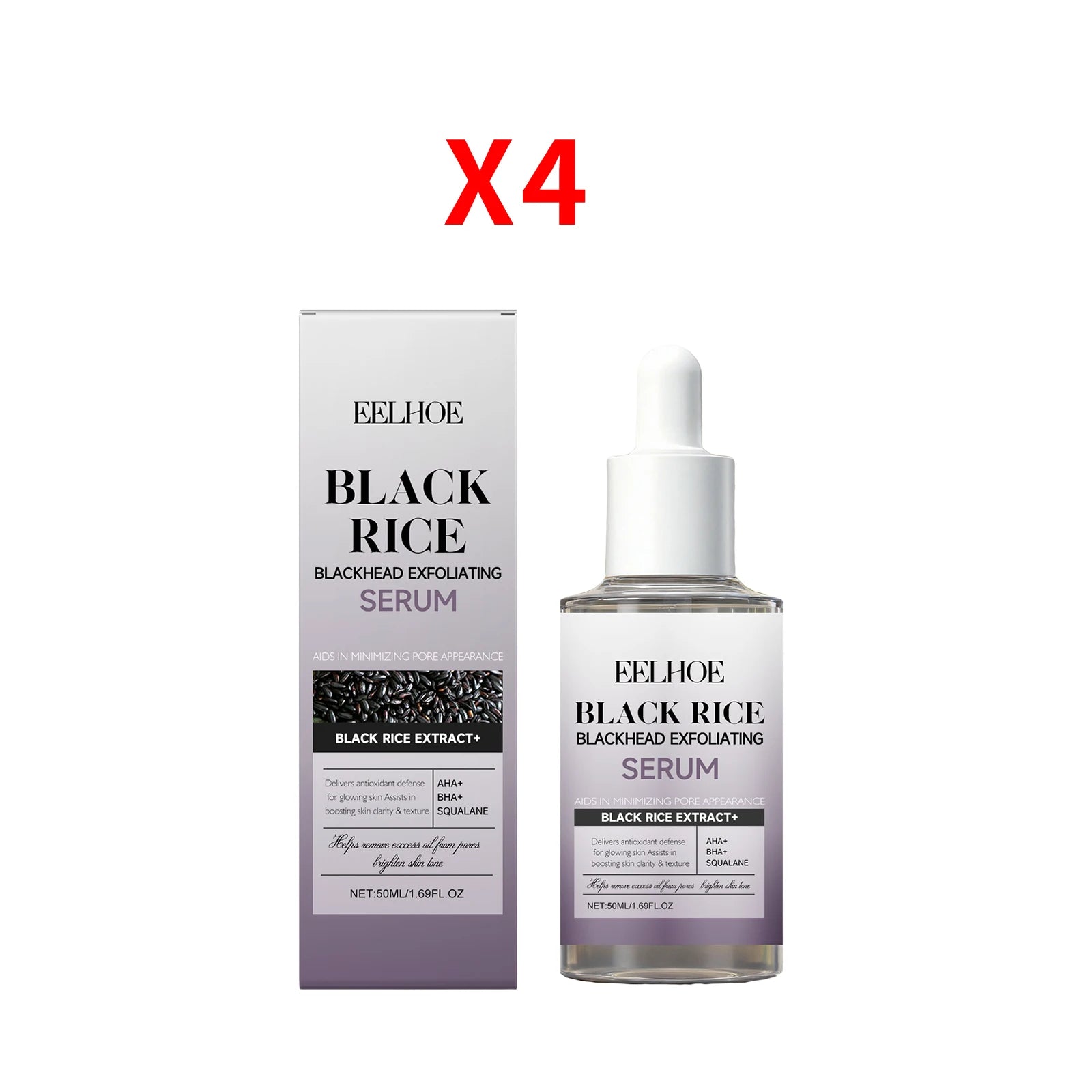 Eelhoe Black Rice Exfoliating Face Serum – Pore & Blackhead Exfoliating Face Serum Oasis Select 4PCS