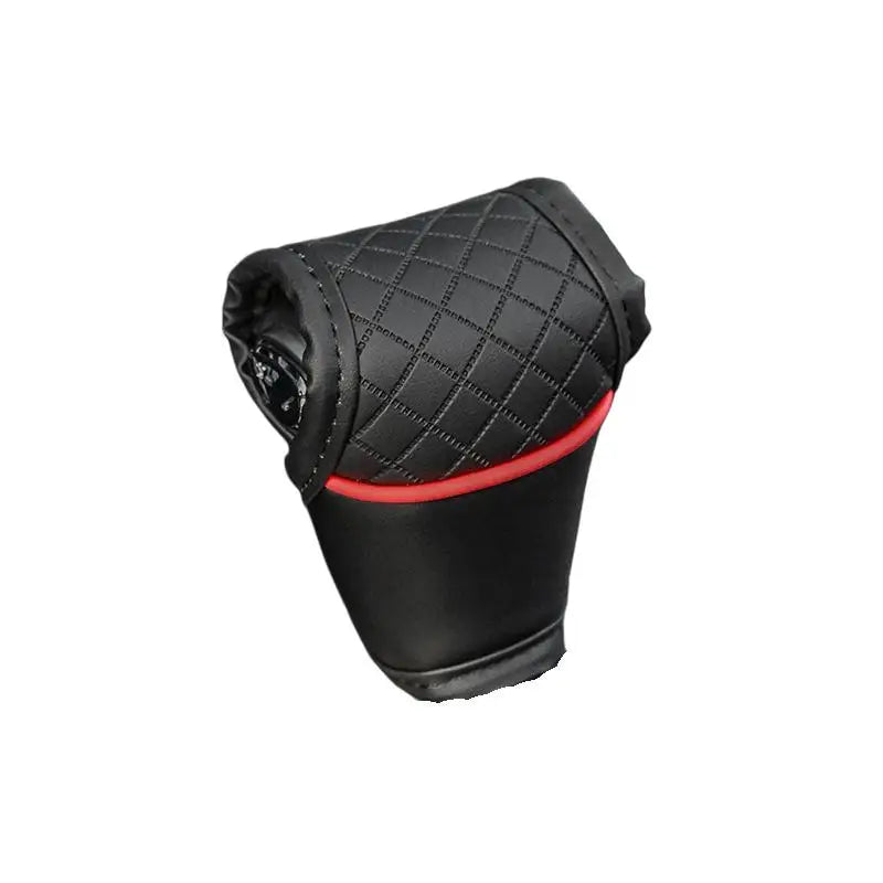 1Pcs PU Leather NonSlip DustProof Shifter Knob Protector Universal Car Gear Shift Cover Gear Lever Interior Decor Accessories Oasis Select Black Red B