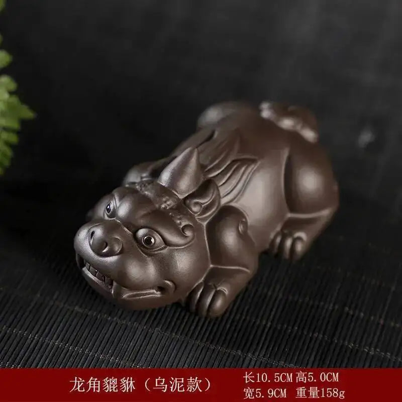 Purple Clay Tea Pet Ornament Fun Cute Pixiu Tea Tray Tea Play Tea Ceremony Oasis Select - Black Clay Version 1