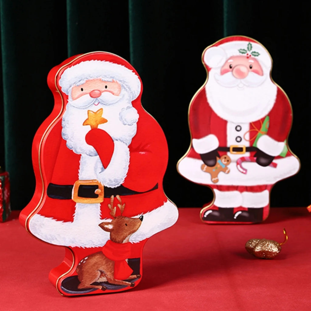 Tinplate Box Santa Claus Storage Box Candy Box Biscuit Box Snack Box Multi Functional Piggy Bank Gift Packaging Box Oasis Select