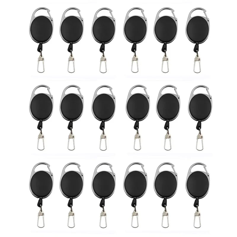 3-24pcs Retractable Keychain Badge Scroll ID Badge Holder Card Holder Backpack Lanyard Hiking Buckle Key Ring Retractable Tool Oasis Select 18pcs