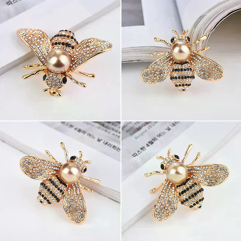 Insect Series Brooch Delicate Little Bee Brooches Crystal Rhinestone Pin Jewelry Oasis Select