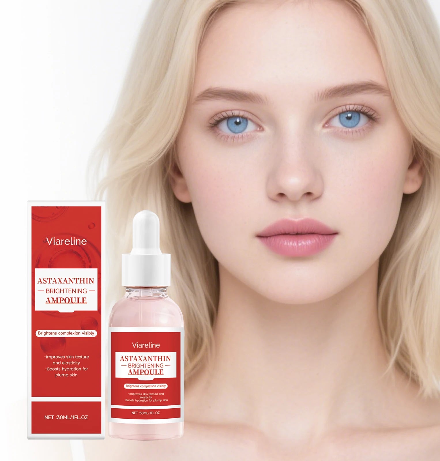 Astaxanthin Serum Hydrating Facial Moisturizing Essence Firming Brightening Lightweight Fast Absorbing All Skin Types Oasis Select