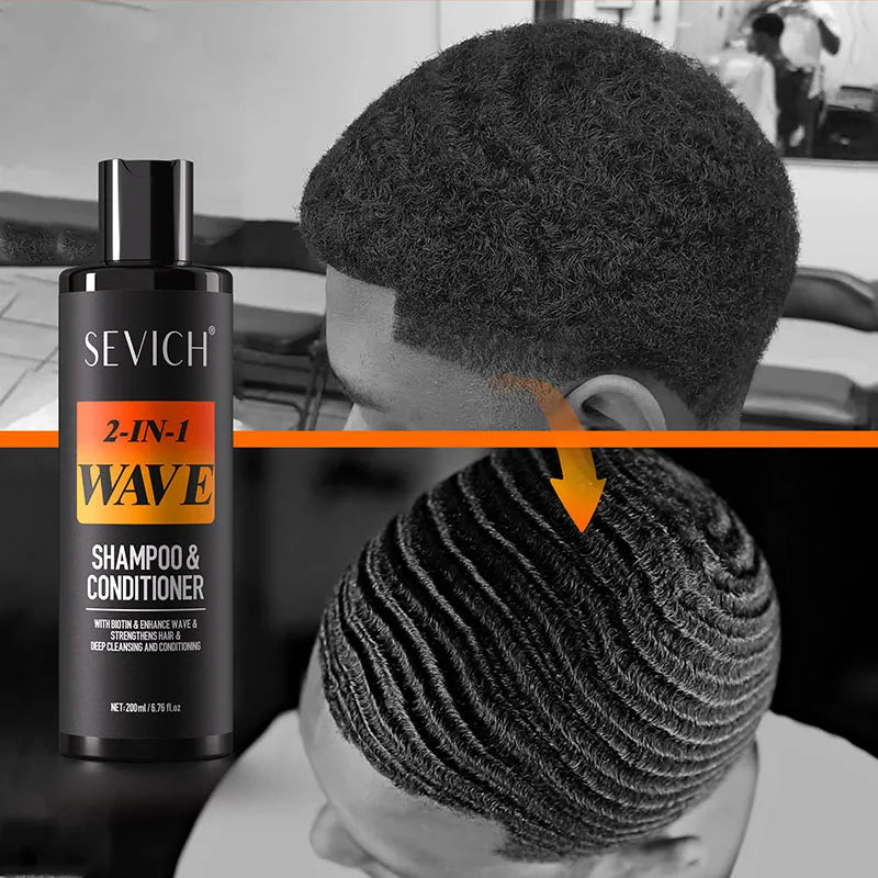 200ml Waves Shampoo 360 Deep Clean Anti-Hair Loss Waves Control Pomade Shine Hair Conditioner Strong Hold Control Wavy Cream Oasis Select