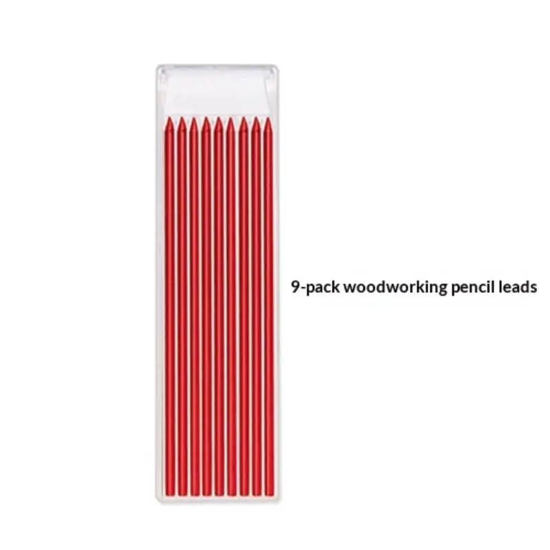 2.8mm 2-in-1 Woodworking Mechanical Pencil With Lead And Built-in Sharpener For Deep Hole Carpenter Marking Pencils Tool Oasis Select red refill