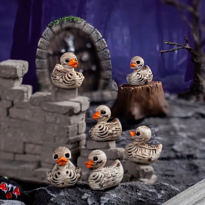 50-piece Gothic-style cute skull ducks. Suitable for Halloween, Gothic-style home decor, and office settings. Oasis Select