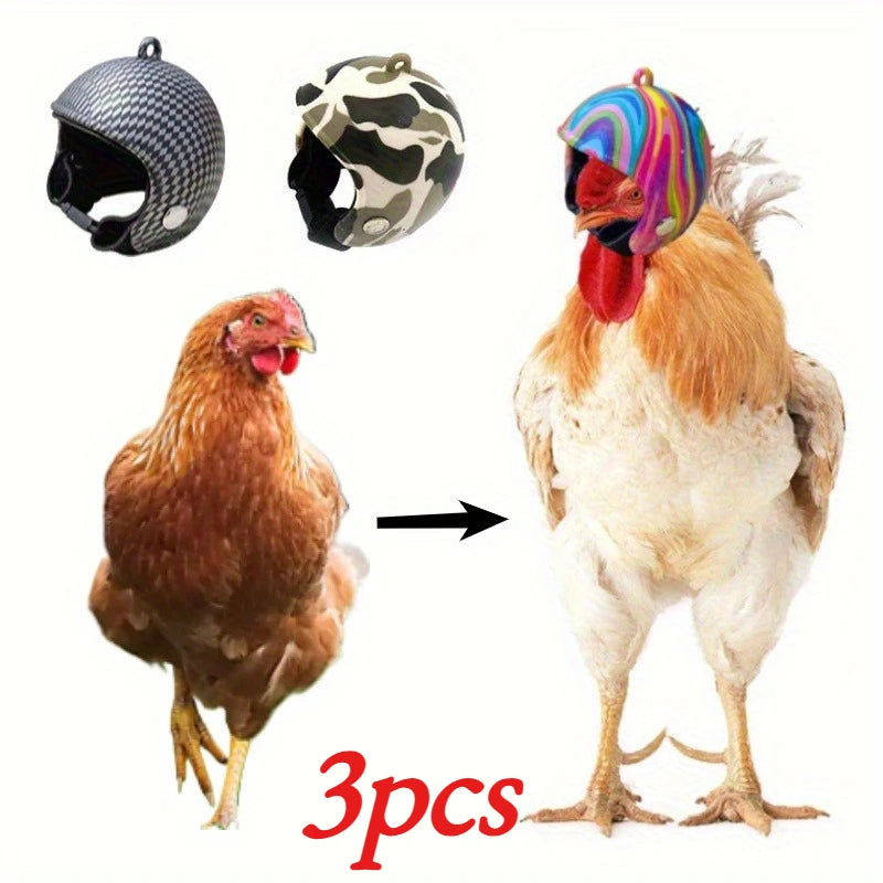 3pcs/1pc Funny Chicken Helmet Pet Protective Gear Sun Rain Protection Helmet Costumes Accessories Bird Hens Small Pet Supplies Oasis Select 3pcs