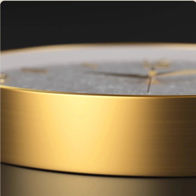 Gold Frame Shiny Dial Wall Clock Modern and Simple Home Decoration Fashionable Living Room Home Clock Decor Oasis Select