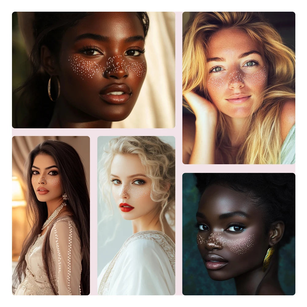 Silver Glitter Freckles Makeup Patches Fazif Makeup PatchesFace Makeup Fake Freckles Waterproof Temporary Face Freckles Oasis Select