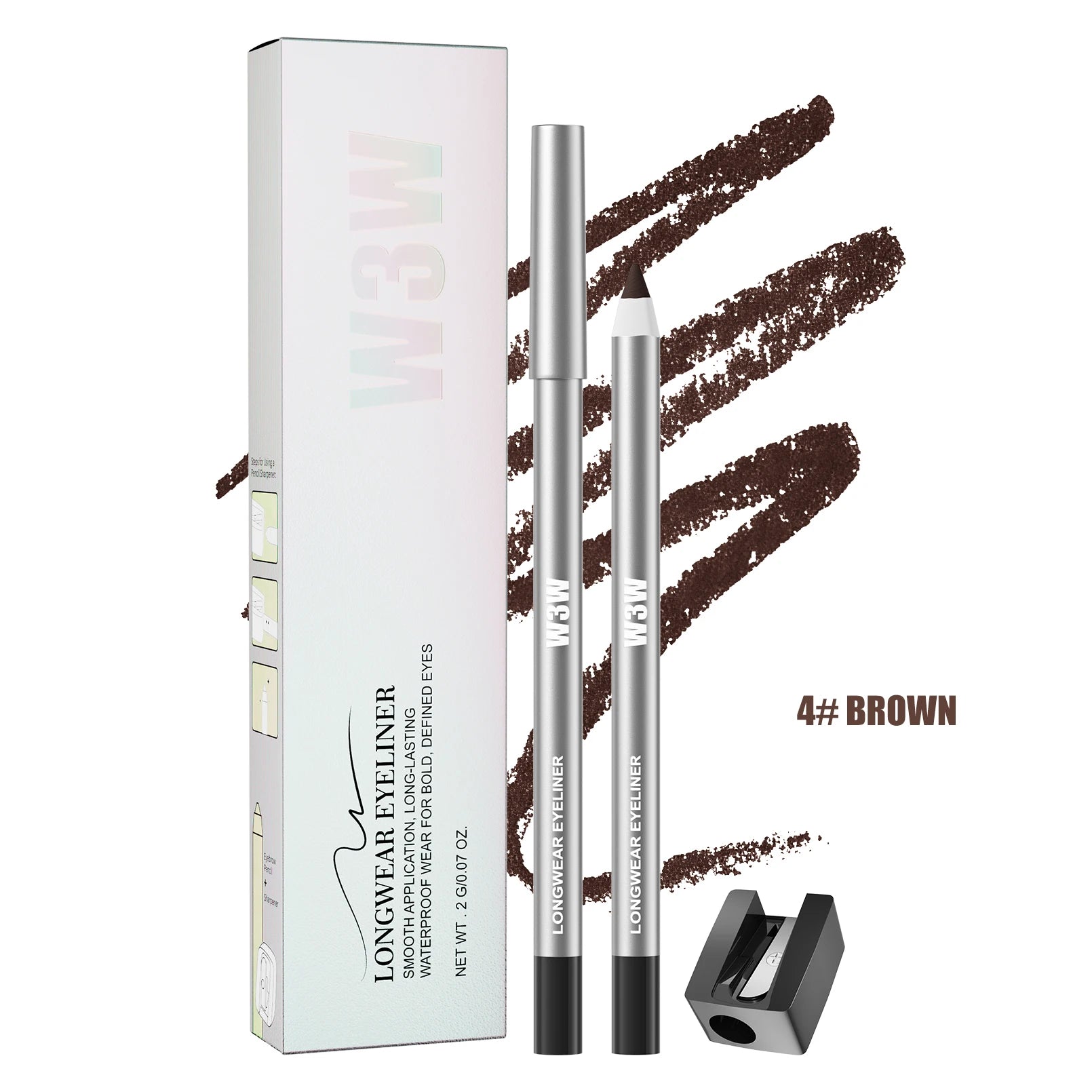 W3W 8-Color Matte Gel Eyeliner Pencil Set – Waterproof