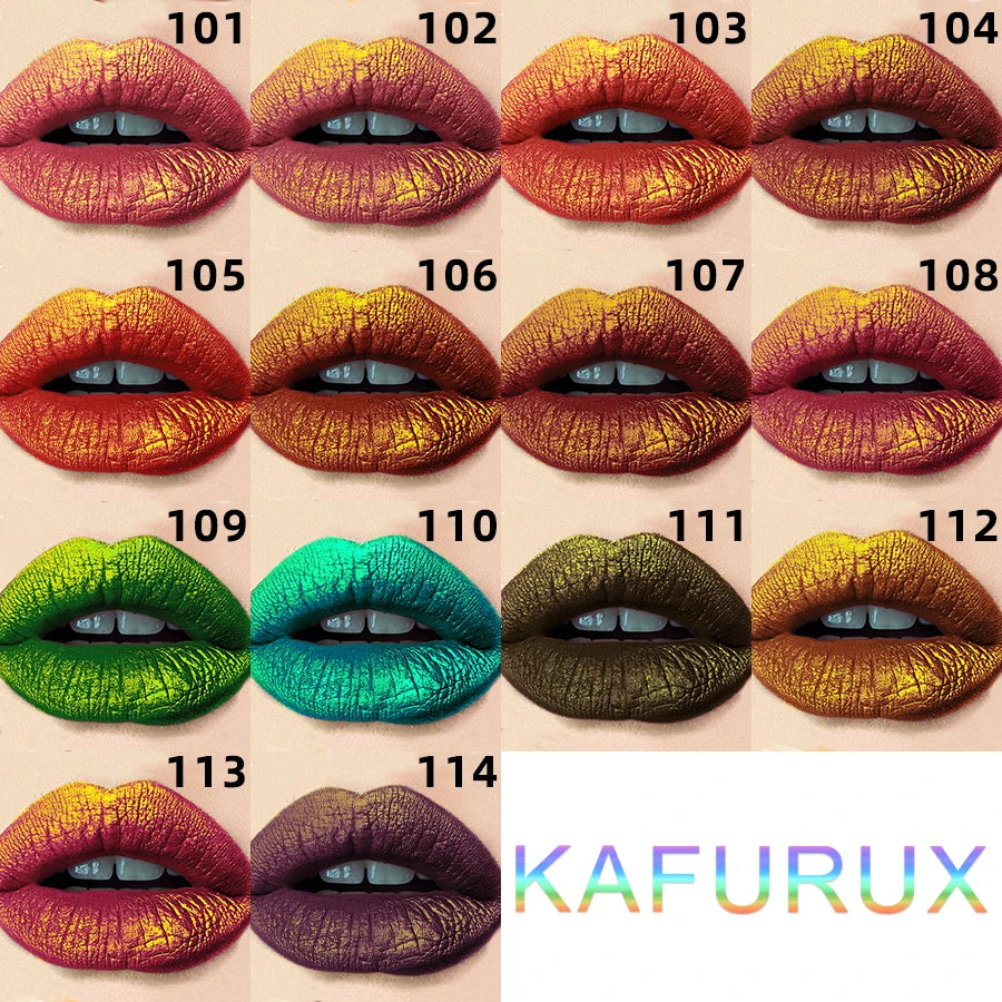 KAFURUX Glitter Lip Gloss – 14 Shades, Metallic & Waterproof