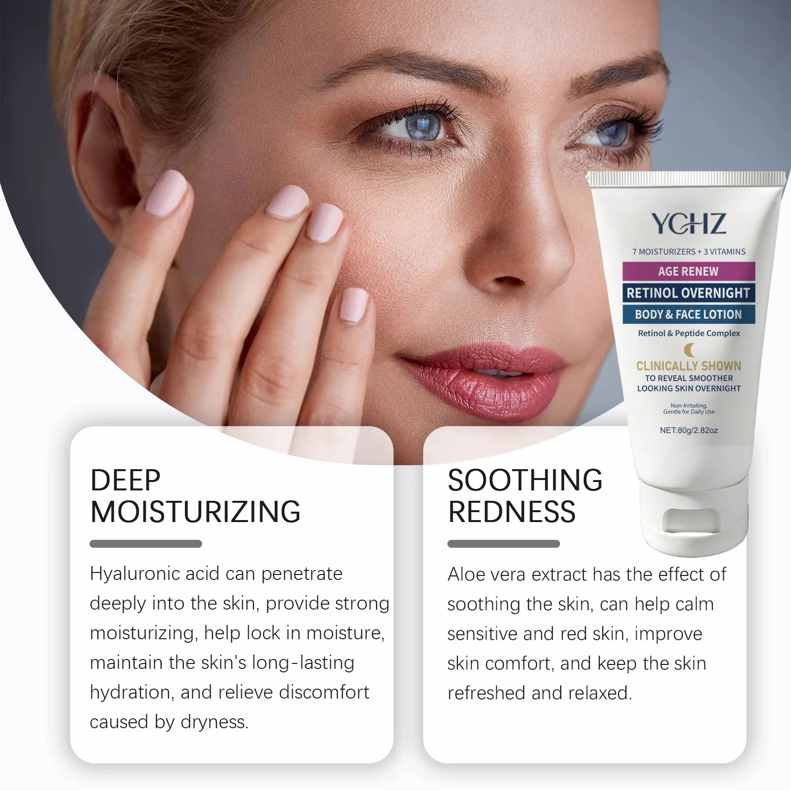 Retinol Peptide Body Lotion – Hyaluronic Acid & Vitamin E
