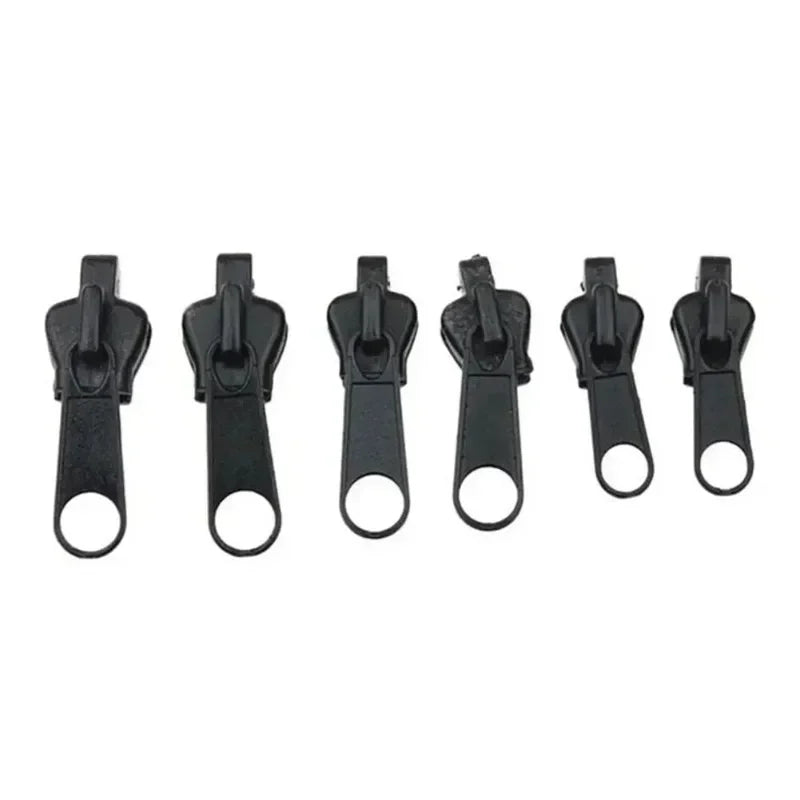 Multi Size Zipper Repair Kit Quick Fix Broken Zippers Replacement Sliders Teeth Set for Garment Sewing Mending Tool Oasis Select Black-6pcs