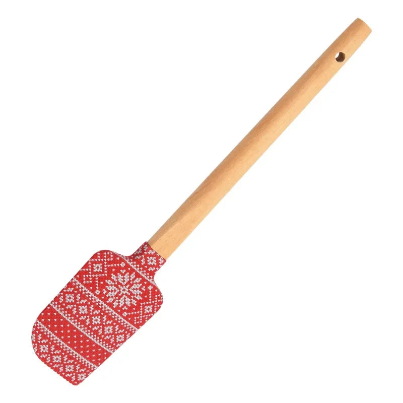 Christmas Non-Stick Silicone Cake Spatula Wooden Handle Chocolate Butter Mixer Pastry Cream Scraper Baking Kitchen Accessories Oasis Select Style 5