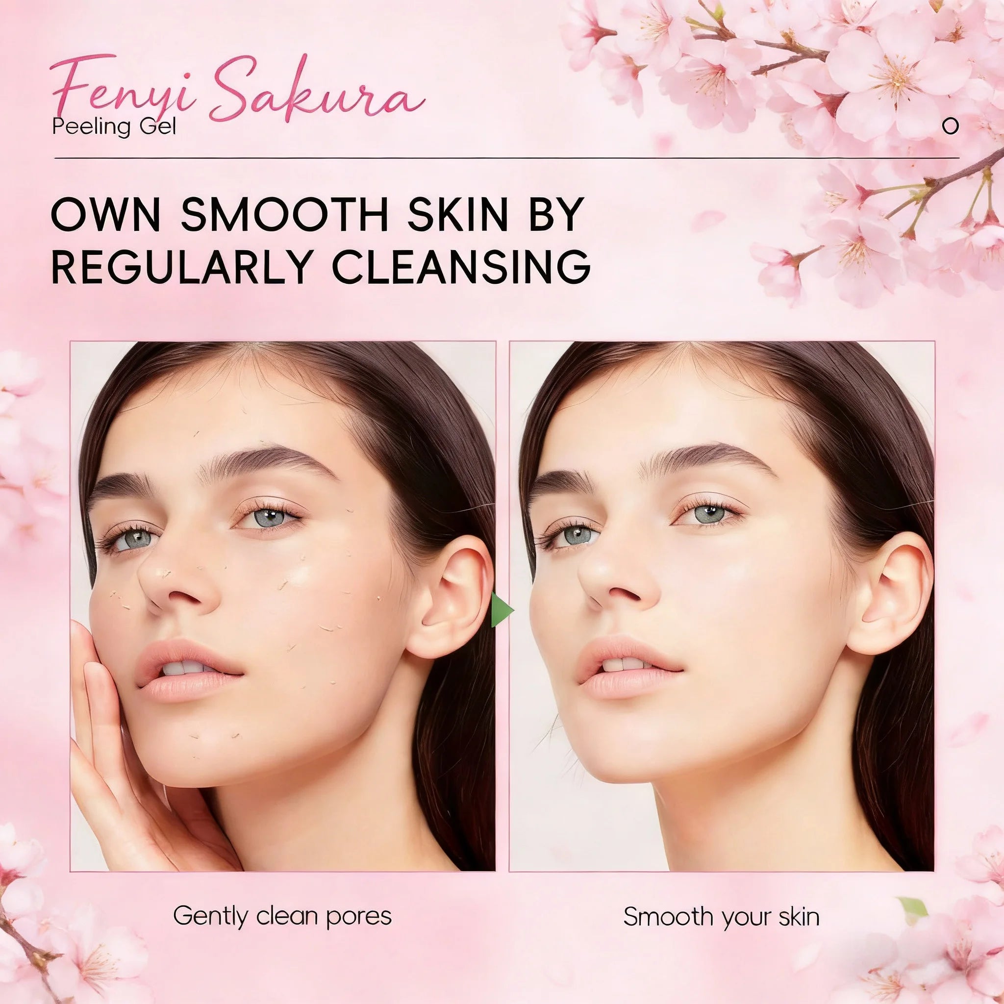 Sakura Gentle Exfoliating Gel Face & Body Scrub Deep Clean Pores Blackhead Remover Smooth Brightening Skin 60g Oasis Select