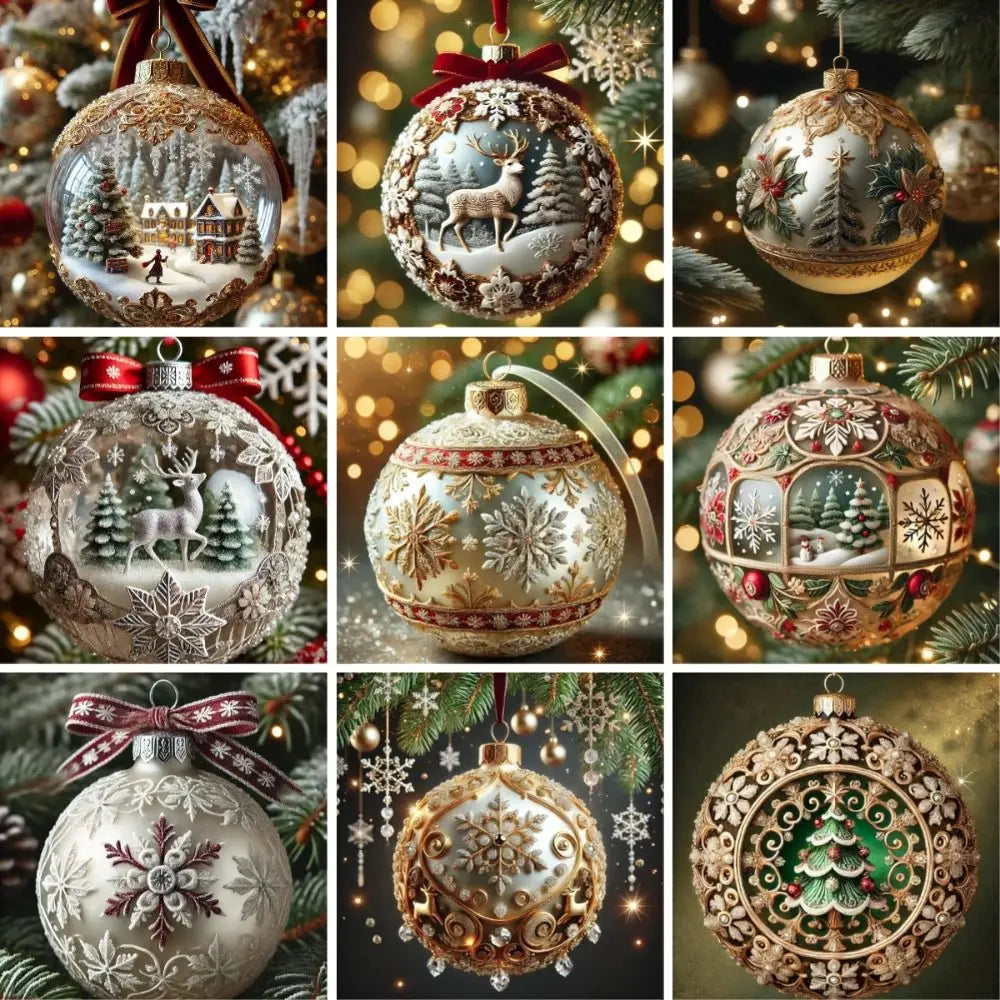 2D Acrylic Christmas Tree Ornaments – 7-Piece Flat Pendant Set