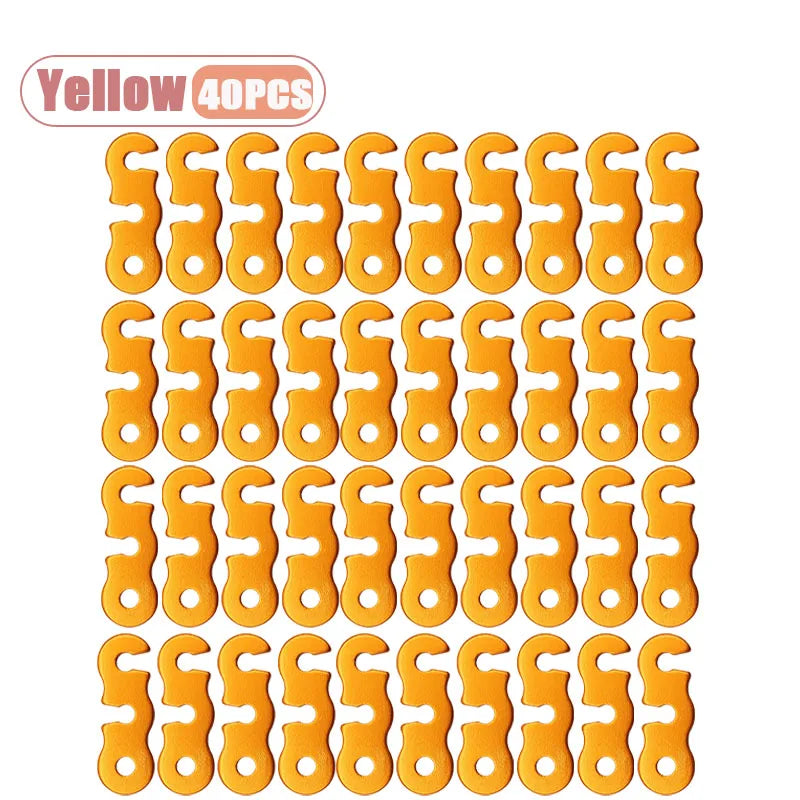 Adjustable Tent Rope Tensioner Easy To Install for Outdoor Camping Hiking Backpacking and Adventure Perfect Camping Accessory Oasis Select Yellow-40PCS