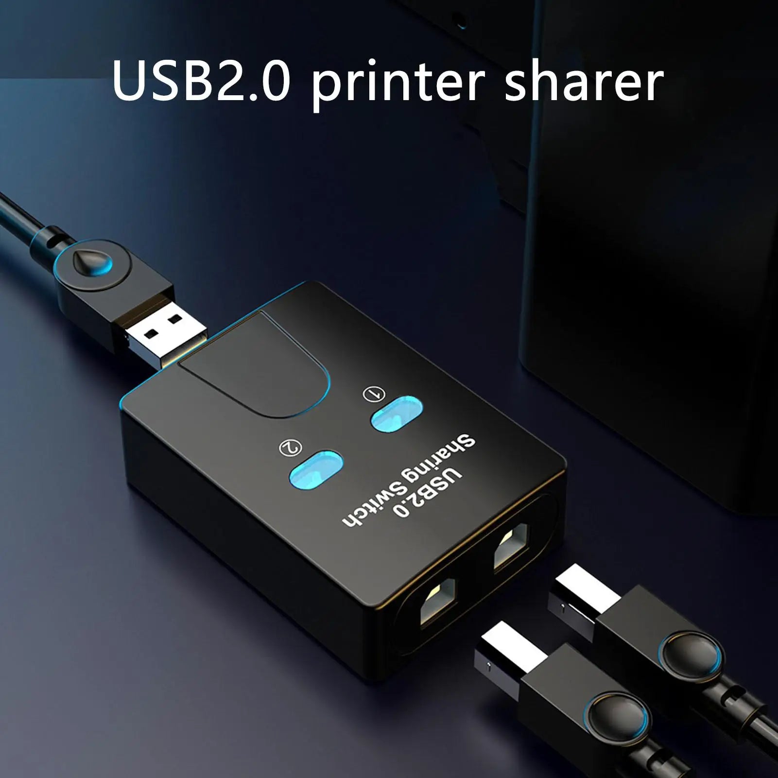 USBSwitch 2 Port Manual USB HUB Two Computers Share U Disk Printer Devices Two In One Out USB2.0 Sharer With Cable Oasis Select