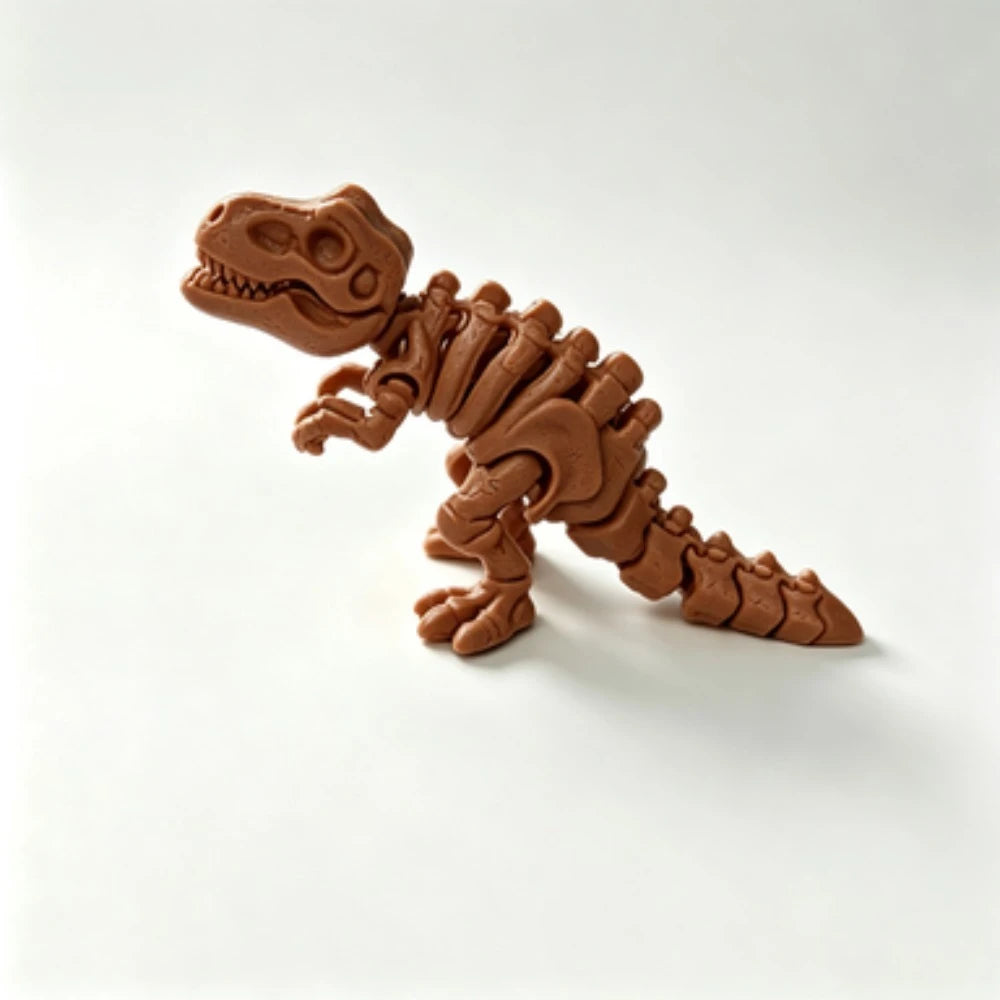 3D Printed Articulated Triceratops Skeleton Figurine Movable Joint Dinosaur Bone Model Kids Educational Toy Desktop Decor Oasis Select Brown 15cm