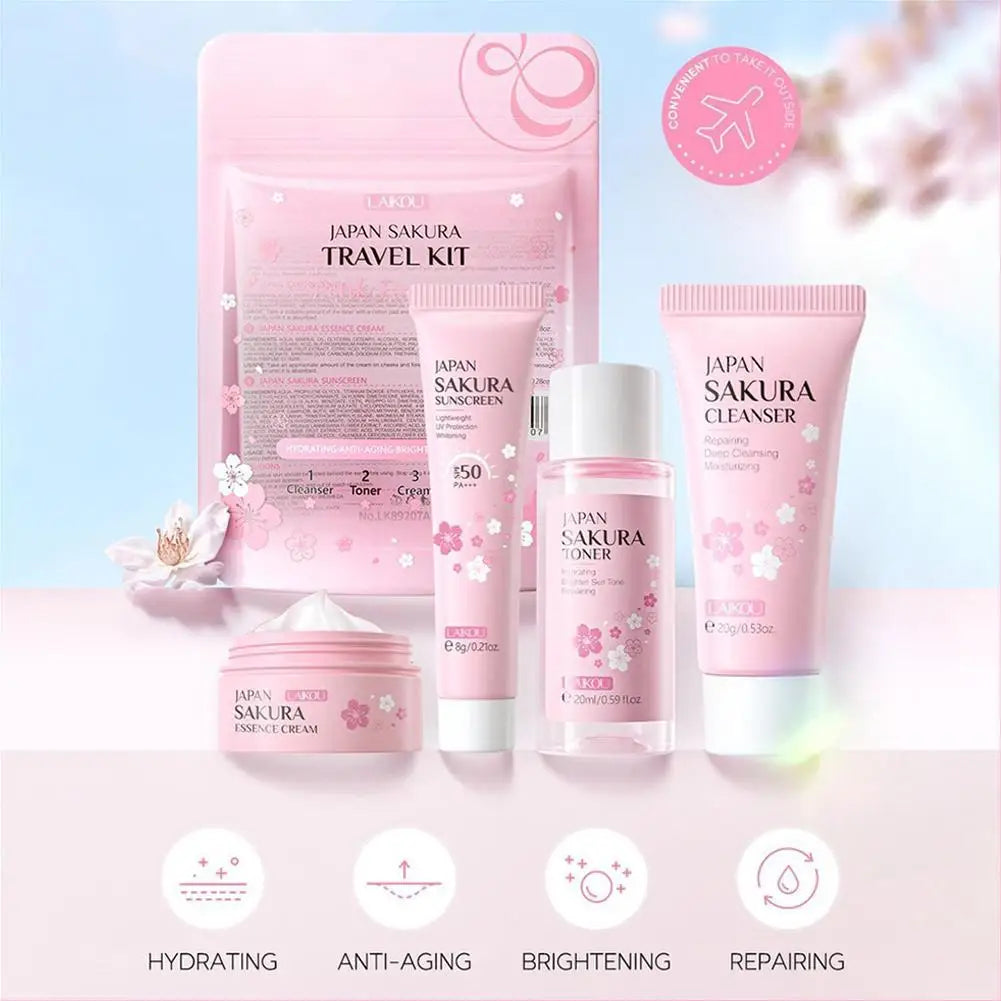 LAIKOU Sakura Skincare Gift Set – Cleanser, Toner, Cream & SPF Skincare Gift Set Oasis Select