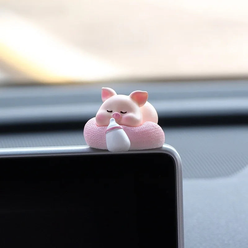 Cute Cars Accessories Funny Kawaii Animal Ornament Auto Central Control Screen Rearview Mirror Decor Car Accessories Interior Oasis Select Pig