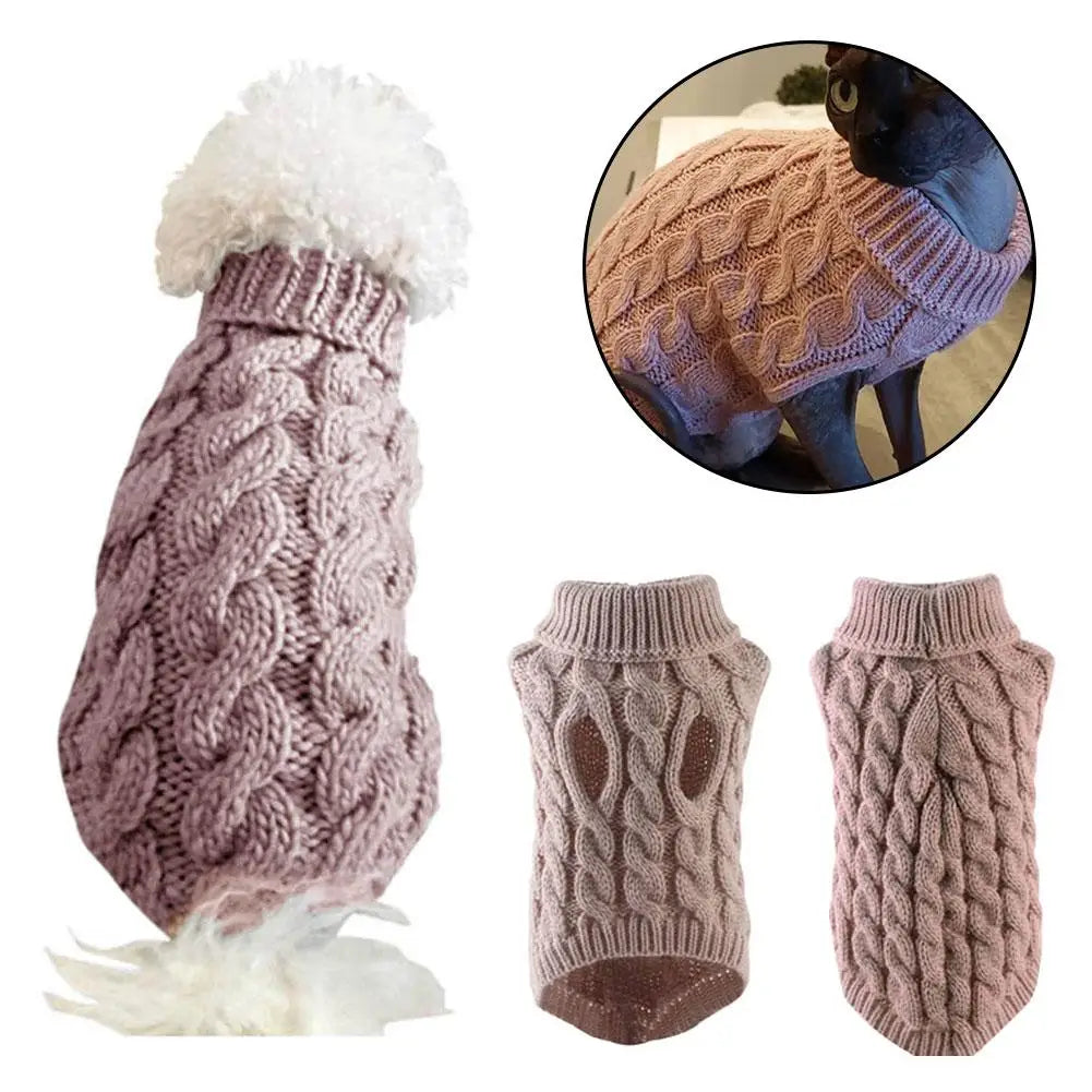 Knitted Dog Sweater – Warm Coat for Small Dogs & Puppies Dog Knit Sweater Oasis Select
