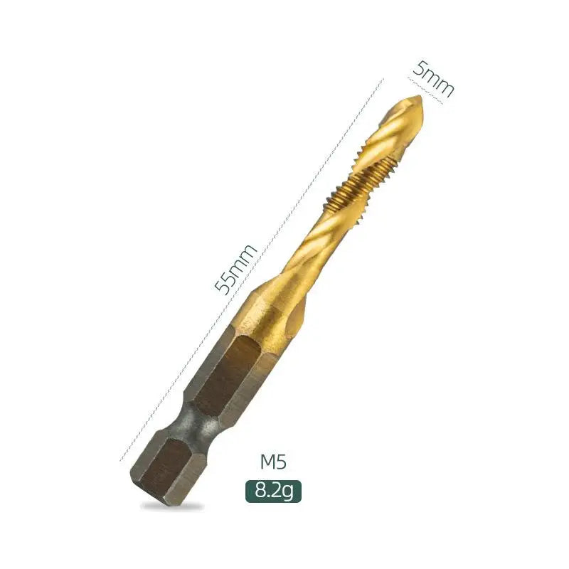 M3 M4 M5 M6 M8 M10 Hand Tools Hex Shank Titanium Plated HSS Screw Thread Metric Tap Drill Bits Screw Machine Compound Tap Oasis Select A3