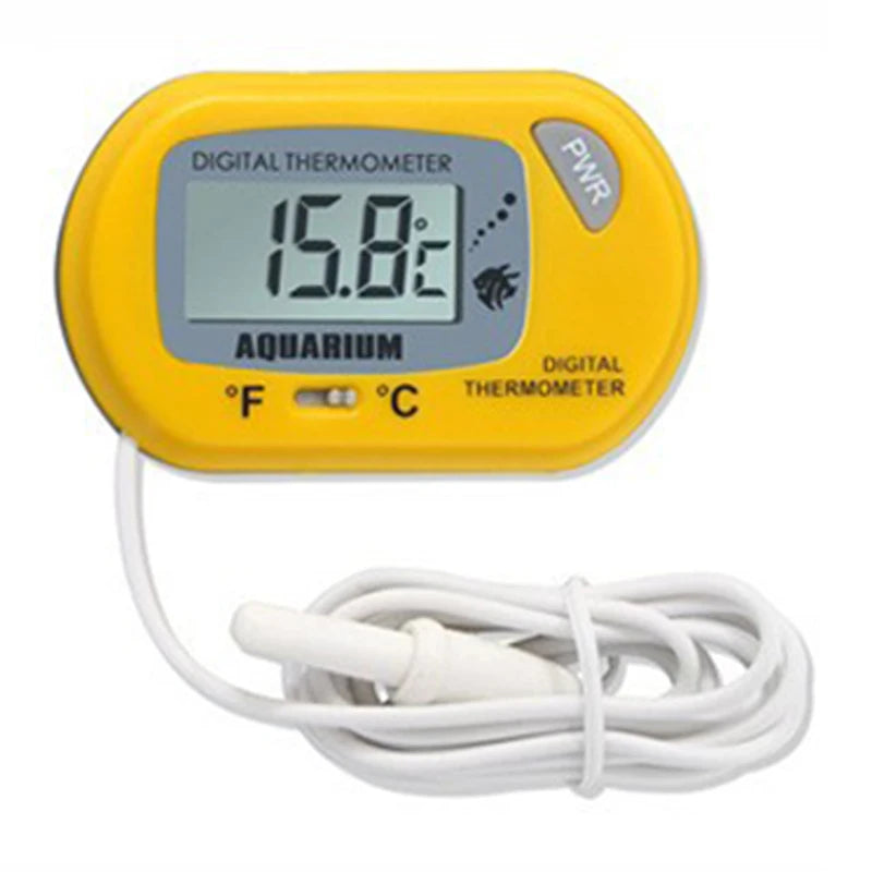 1PC 58*37mm Fish Tank Digital Thermometer,Yellow/Black Aquarium Electronic Temperature Sensor,Waterproof Fish Tank Accessories Oasis Select Yellow