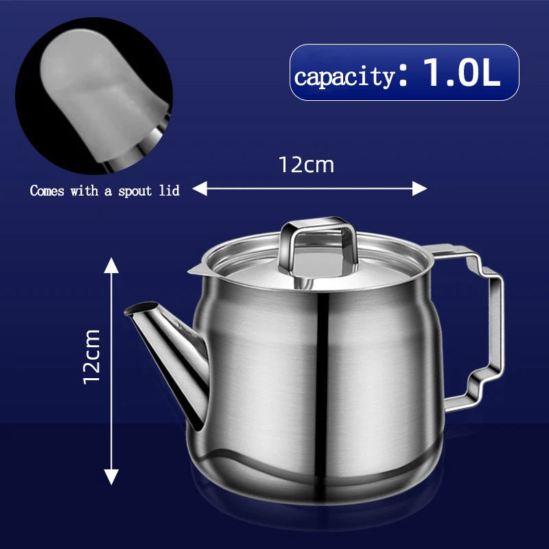 304 Stainless Steel Oil Strainer Pot with Fine Mesh – 1/1.5/2L Oil Strainer Pot Oasis Select 1000ML