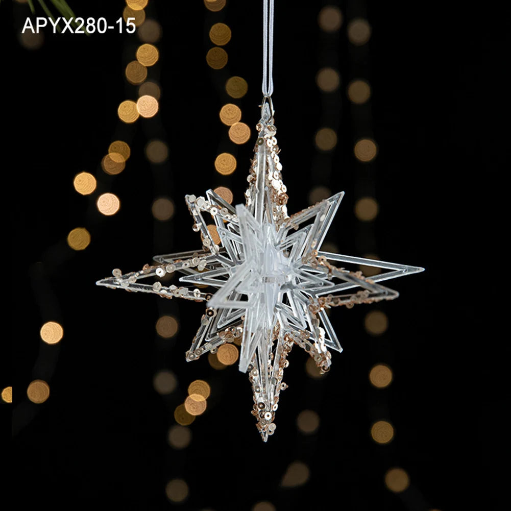Crystal Acrylic Snowflake Christmas Ornaments – Transparent