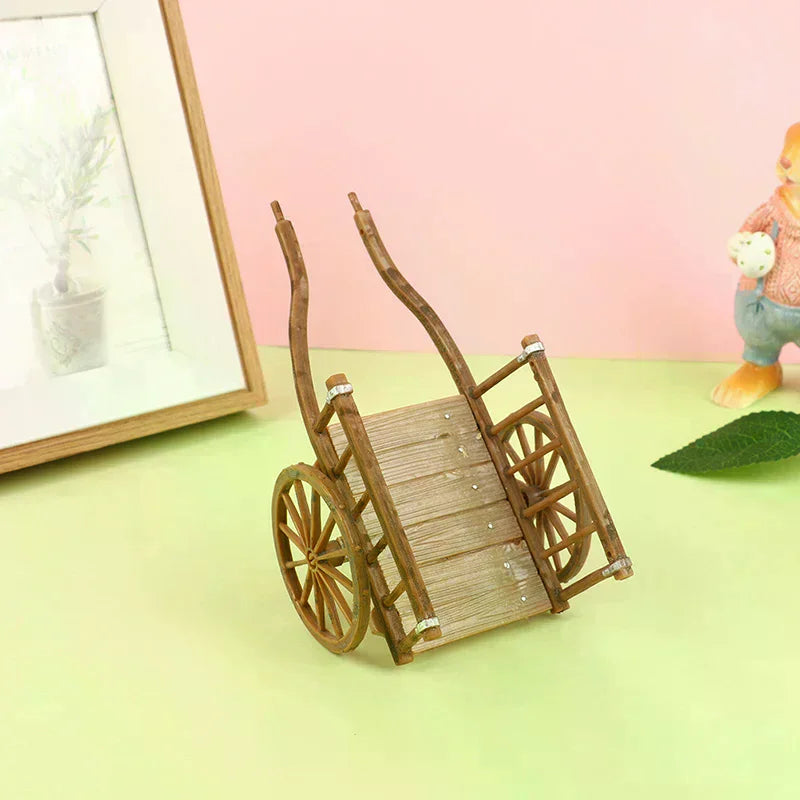Dollhouse Miniature Simulation Assembled Cart Model DIY Accessories Garden Furniture Toys Oasis Select