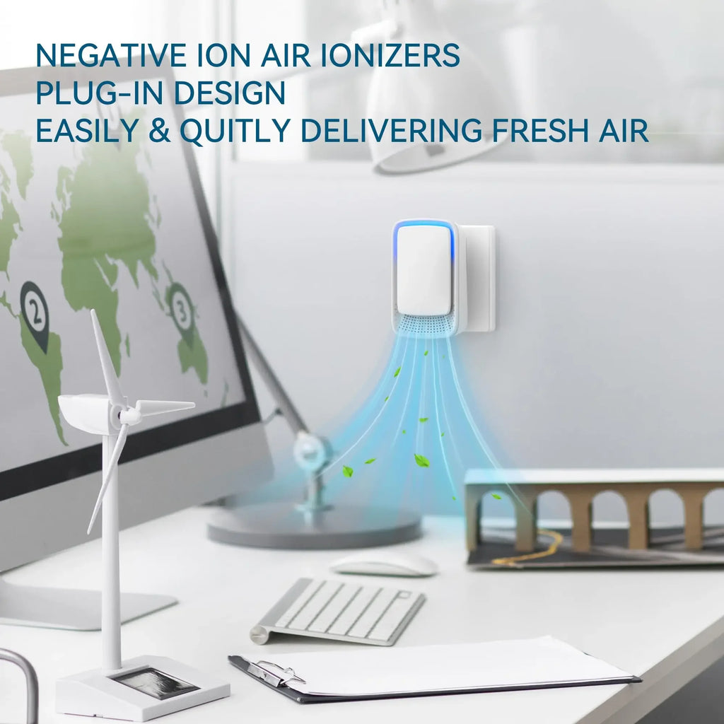 URGGU Mini Plug-In Negative Ion Air Purifier – Quiet Ionizer Plug-In Air Ionizer Oasis Select