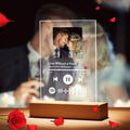 Custom photo music album cover night lamp engraved name song photo frame wooden base acrylic lamp gift Oasis Select Warm light 22x15x0.5cm